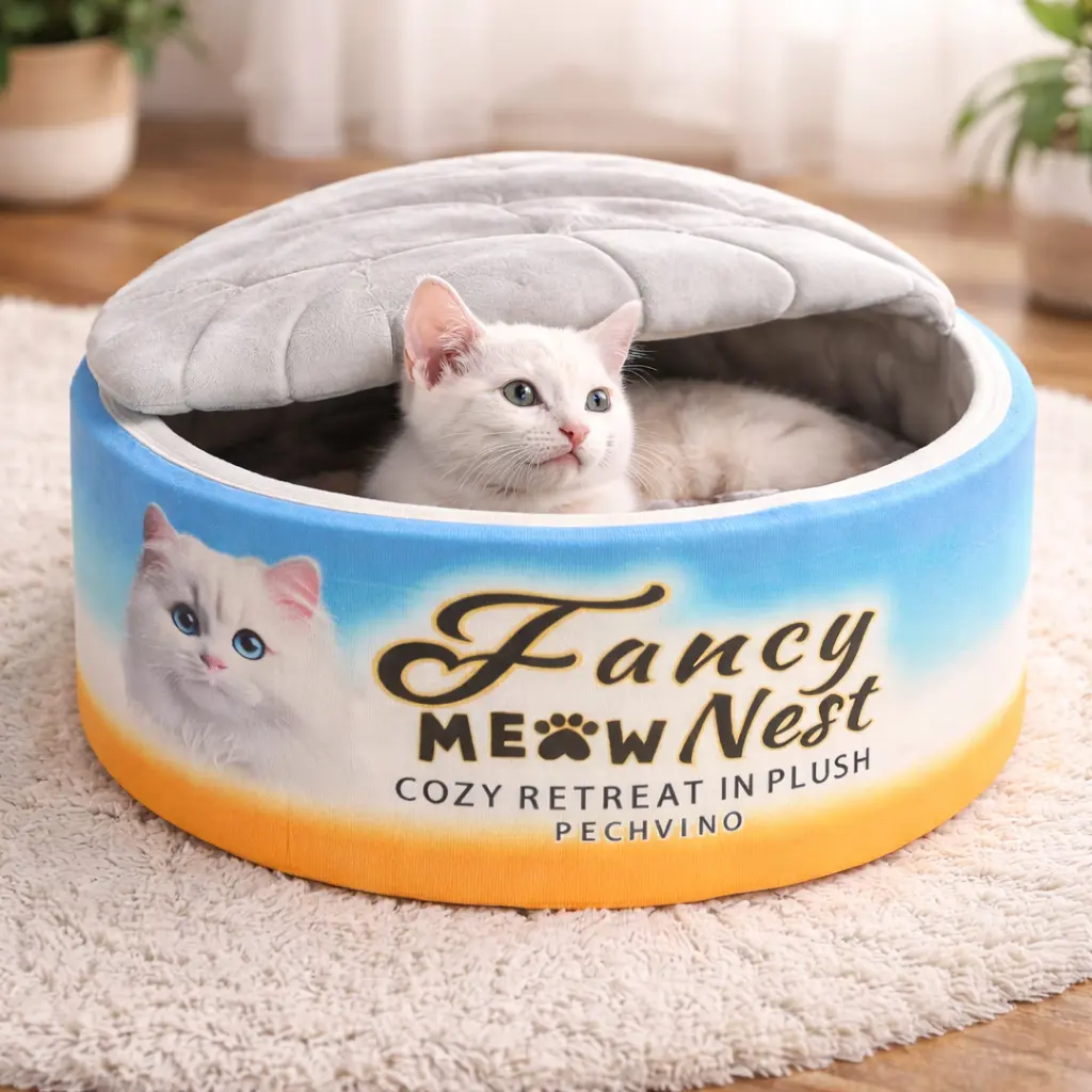 Enclosed Plush Cave for Cats & Kittens