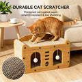 Small Size, Wooden Base, Geometric Patterns, Detachable Parts, Durable Pet Furniture, Spacious and Comfortable Bed, Indoor Cat Supplies with Scratching Surfaces Play Tree Gothic Natural Sisal Scratcher Interactive Ball Toy