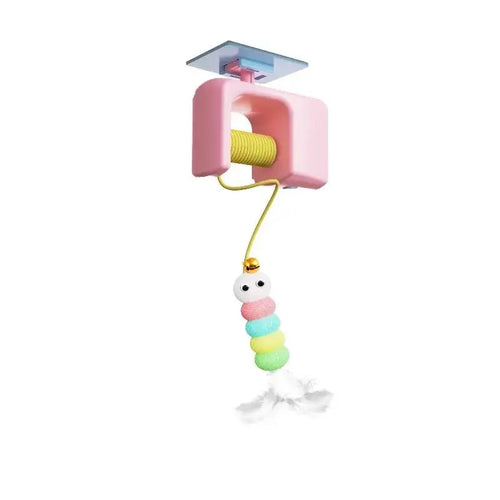 Interactive Retractable Bungee Cat Toy - Automatic USB Rechargeable Hanging Door Teaser for Indoor Play and Exercise